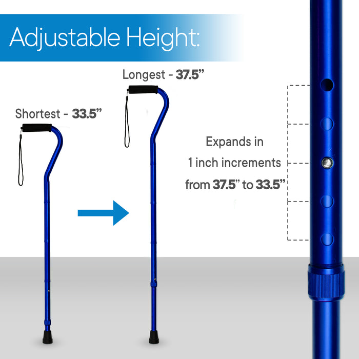 RMS - Folding Offset Cane (Blue)